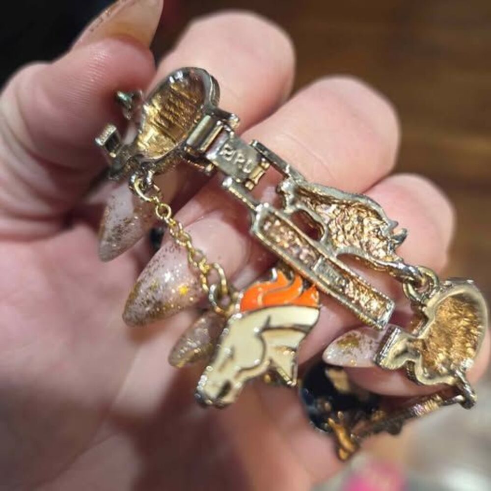 Denver Broncos Bracelet and Earring Set + extra bracelets